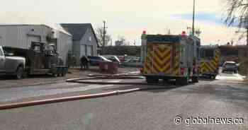 Saskatoon fire crews battling heavy smoke and flames in North Industrial area