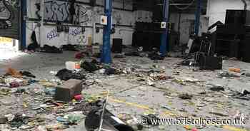The state of the warehouse after illegal rave