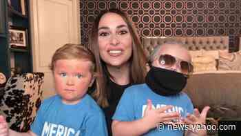 Twin toddlers dress in Donald Trump, Joe Biden costumes