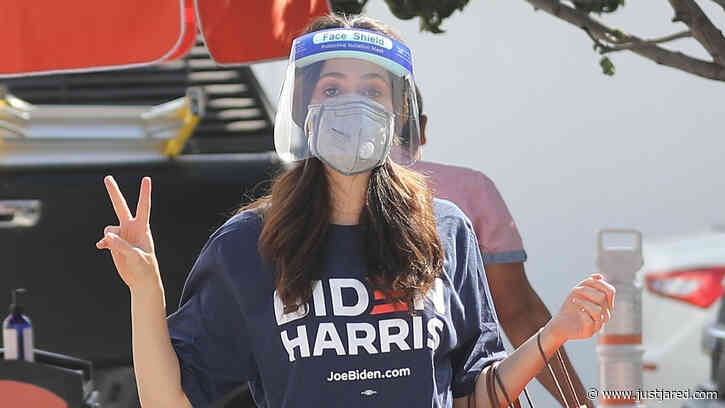 Emmy Rossum Shows Her Biden-Harris Support While Shopping Before Election Day