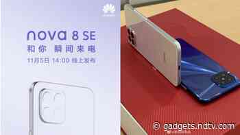 Huawei Nova 8 SE Launch Set for November 5, 64-Megapixel Quad Rear Camera Tipped