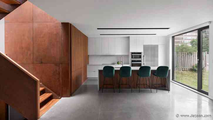 Weathering steel highlights thresholds within King Edward Residence in Canada