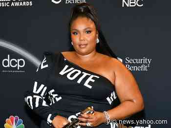 Lizzo posed in a daring American flag jumpsuit that was cut in half to represent the percentage of people who didn&#39;t vote in 2016