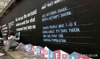 'We just don't want to die waiting' Powerful mural highlights shocking reality of trans healthcare in the UK - PinkNews