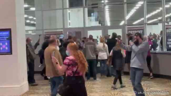 Poll Watchers Chant 'Stop the Count' at Michigan's TCF Center