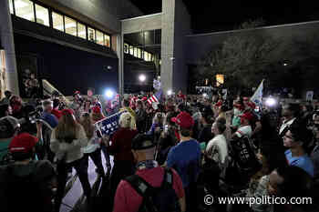 Arizona election chief chides protesters who gathered outside county center