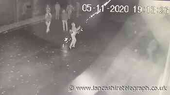 CCTV shows Accrington youths launching fireworks through letterbox of Peel Park Hotel