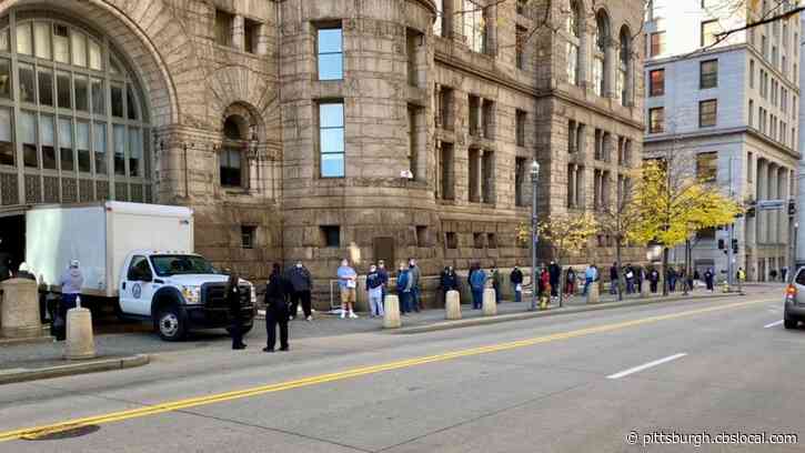 Line For License To Carry Applications Wraps Around Allegheny County Courthouse