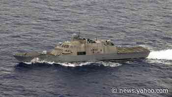 Littoral combat ship Detroit is being towed into port after another engineering failure