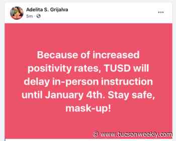 With COVID Cases Skyrocketing, TUSD Pulls Plug on Return to In-Class Instruction Until 2021