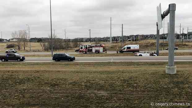 Driver sent to hospital following crash on Stoney Trail