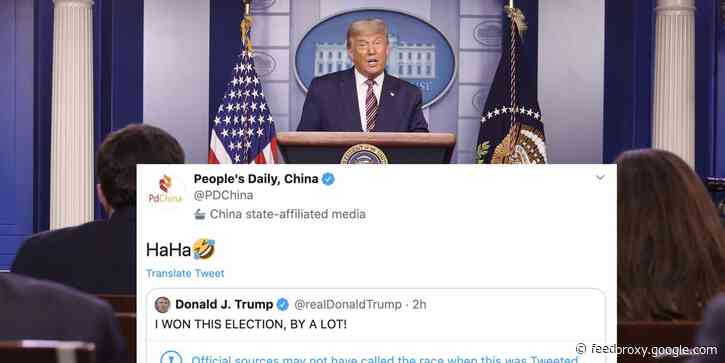Chinese state media laughed at Trump after he falsely claimed victory in the 2020 election