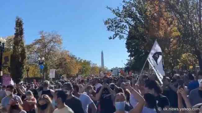 Trump Campaign Song 'YMCA' Blasts From Speakers in Washington As Crowd Celebrates Biden Win