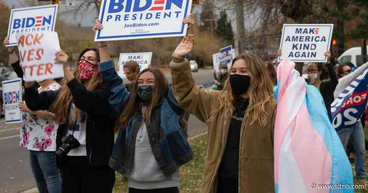 Biden and Trump supporters rallied in Salt Lake City after the race was called