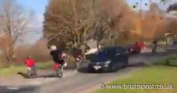 Bikers recklessly do wheelies at crematorium during tribute