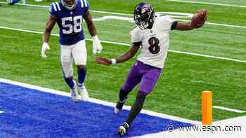 Ravens' Jackson ties Marino for best start by QB