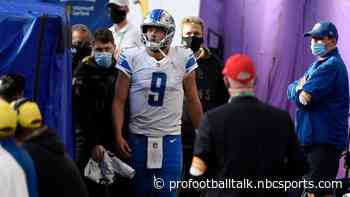 Matthew Stafford: Being away from family, team all week weighed on me