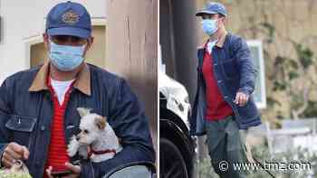 Orlando Bloom Shows Off New White Poodle-ish Pup