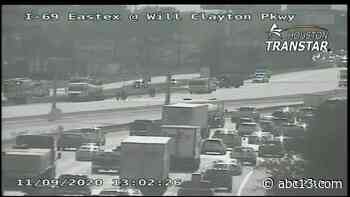 Eastex Freeway reopened after big rig wreck near Bush Airport - KTRK-TV