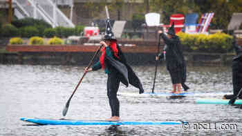 Witches paddle for a good cause!