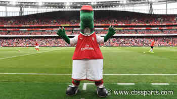 Arsenal mascot Gunnersaurus returns to pitch for first time since getting furloughed