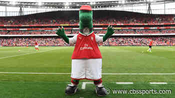 Arsenal mascot Gunnersaurus returns to pitch for first time since getting furloughed