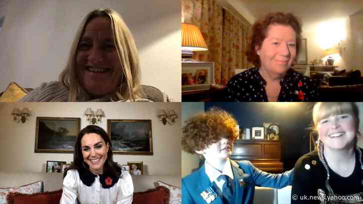 Duchess of Cambridge marks Remembrance Week by speaking to military families