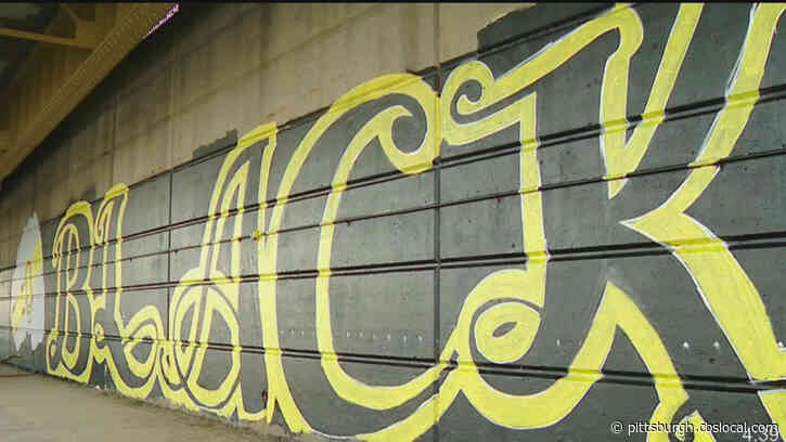 Work Begins On Black Lives Matter Mural Along Allegheny River