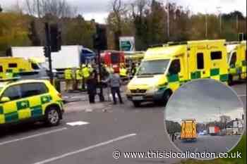 Lorry hits five vehicles on A1 near Hendon