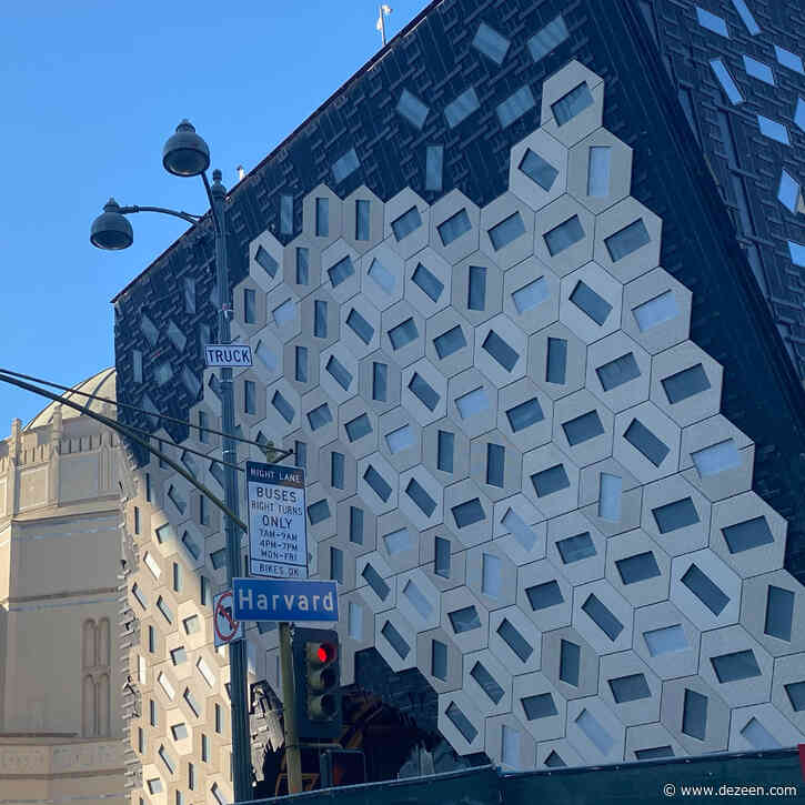 Photographs capture OMA's Jewish temple extension taking shape in LA