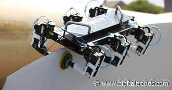Insect-inspired repair robot clings to giant turbine blades with suction legs