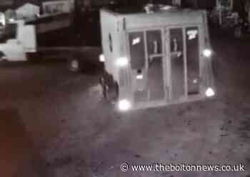 WATCH: Tipper enters Darby's Garden Centre, Westhoughton, before thieves steal trailer