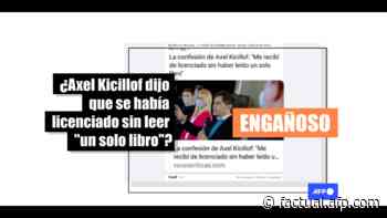 La frase del gobernador de Buenos Aires de que se graduó "sin leer un solo libro" fue sacada de contexto - AFP Factual