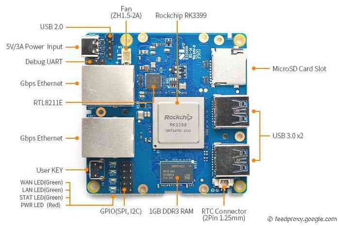 NanoPi R4S mini PC with RK3399 SBC up to 4GB RAM, dual Ethernet and more