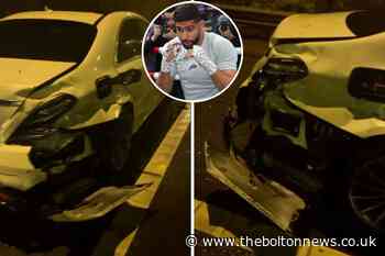 Amir Khan's Mercedes crashes into motorway central reservation