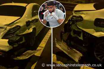 Amir Khan's Mercedes crashes into M6 central reservation