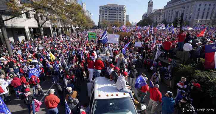 Thousands rally behind Trump, believing he won the race he lost