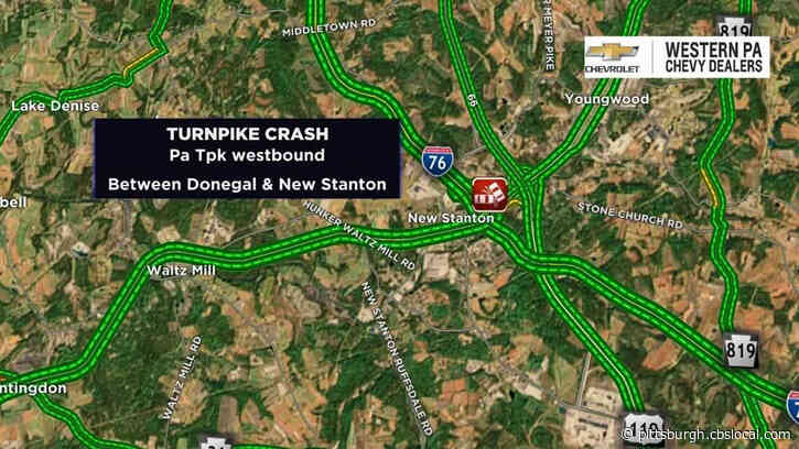 Overturned Tractor-Trailer Blocking Westbound Lanes Of Pa. Turnpike