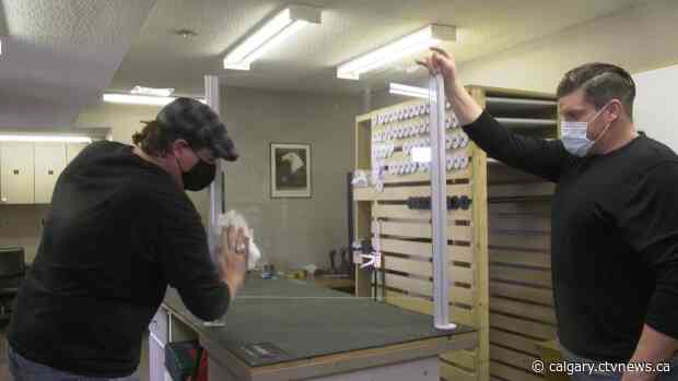 Former Stampeders punter building protective shields during pandemic