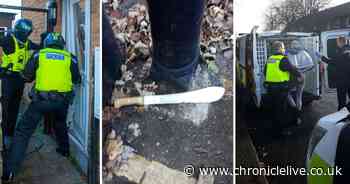 Machete hidden under wheelie bin among weapons seized in crackdown