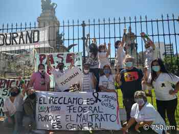 Acampe y ollas populares de enfermeros de la Ciudad de Buenos Aires frente al Congreso de la Nación - 750.am