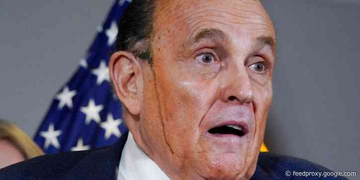 Rudy Giuliani's hair dye trickled down his face at a wild news conference where he quoted 'My Cousin Vinny' to support his claims about the election