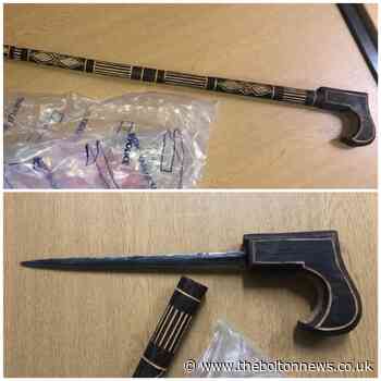 'Walking stick' knife found dumped in Breightmet phonebox