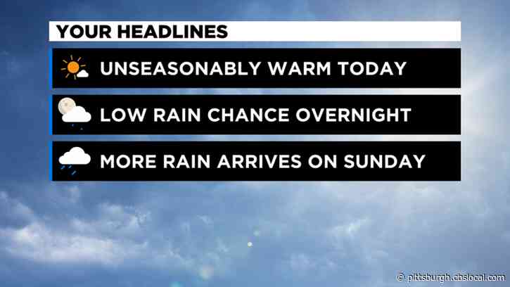 Pittsburgh Weather: One More Warm Day Before Seasonal Weekend
