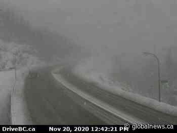 New snowfall warning issued for the Coquihalla Highway