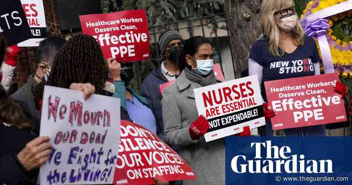 ‘Many of us have PTSD’: 700 US nurses strike over Covid fears