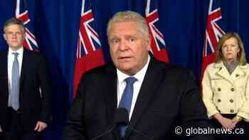 Coronavirus: Ontario to move Toronto, Peel Region under lockdown | Watch News Videos Online - Globalnews.ca