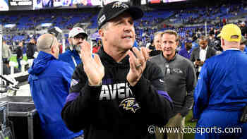 Ravens' John Harbaugh gets in heated exchange with Titans at midfield before kickoff