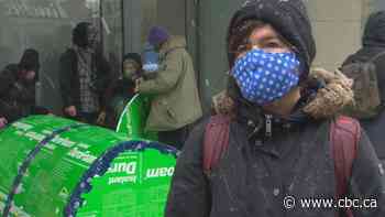 Homeless advocates build 'foam domes' outside mayor's condo to call for more housing now