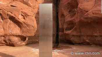 Helicopter crew discovers mysterious metal monolith deep in the desert